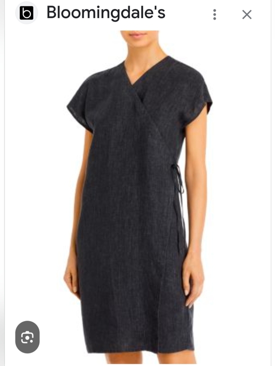 Eileen Fisher Dresses & Skirts - Linen Eileen Fisher Charcoal Wrap Dress